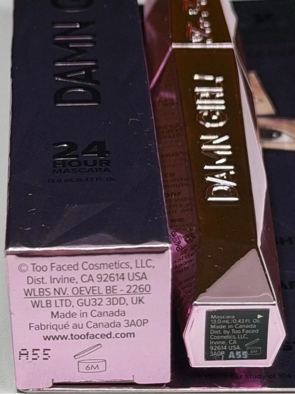 Too Faced Damn Girl! 24 Hour Thick Volume Mascara Makeup 0.43oz - Black - NIB
